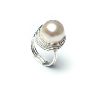 [#A002] 925 Silver Ring with Freshwater Pearl